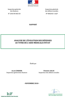 Analyse de l'évolution des dépenses au titre de l'Aide médicale d'Etat, rapport IGAS / IGF