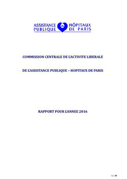 Rapport 2016 de la Commission centrale de l'activité libérale (CCAL) de l'AP-HP