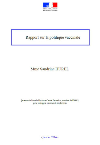 Rapport sur la politique vaccinale, par Sandrine Hurel, remis à Marisol Touraine